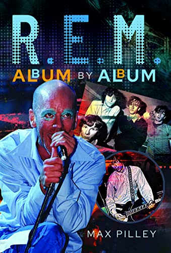 Book cover for R.E.M. Album by Album featuring photographs of the band members.