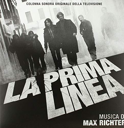 Album cover for Max Richter’s “La Prima Linea” featuring figures in a city.