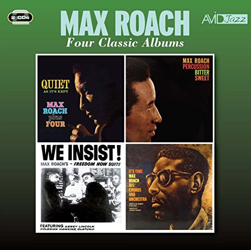 CD cover art featuring four Max Roach album covers on a green background.