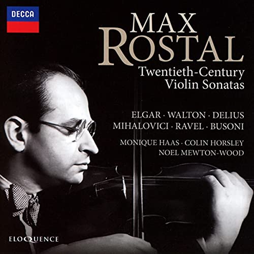 CD cover featuring violinist Max Rostal in profile, holding a violin.
