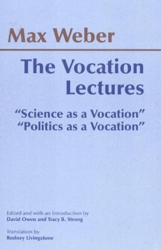 Book cover for "The Vocation Lectures" by Max Weber, light blue background.
