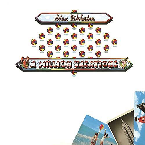 Max Webster album cover, "A Million Vacations," with beach balls.