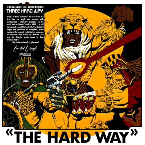 Vinyl record cover featuring three illustrated figures with weapons.