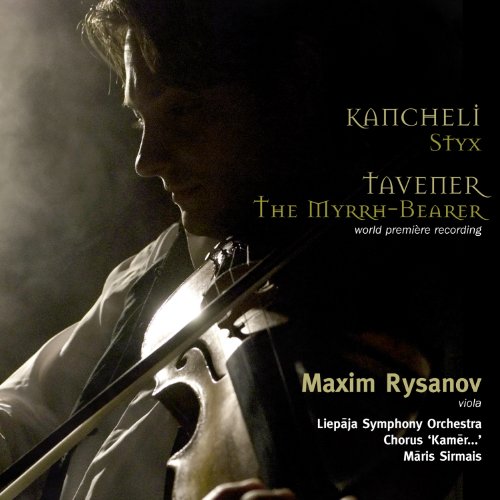 CD cover featuring violist Maxim Rysanov and composers Kancheli, Tavener.