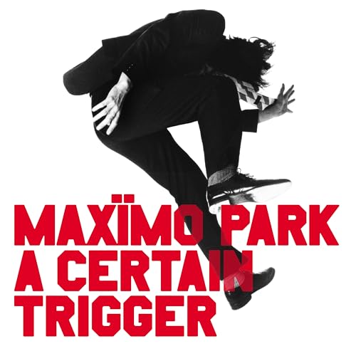Maximo Park album cover: a man falling with red text overlay.