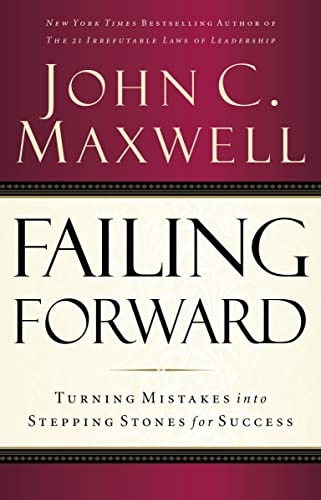Book cover: "Failing Forward" by John C. Maxwell, red and beige.