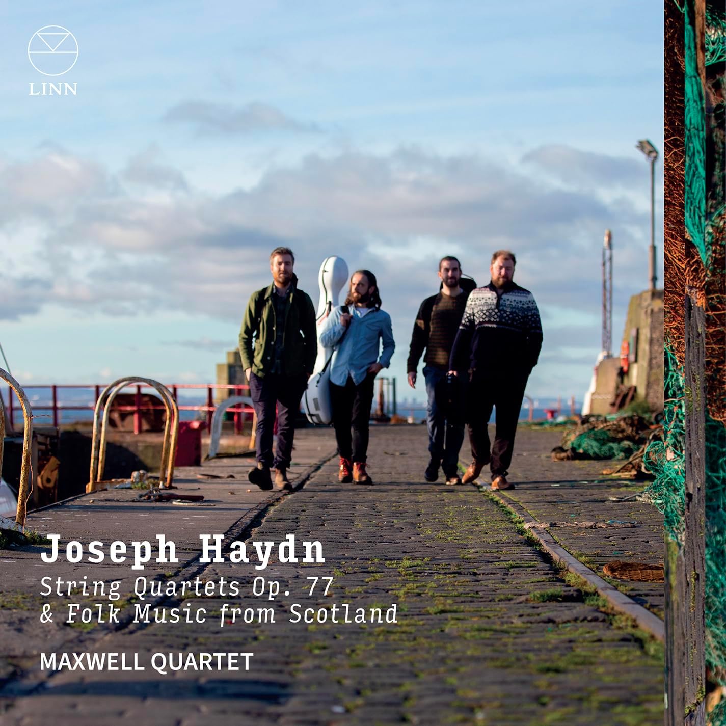 CD cover: four men walking on a pier, text “Joseph Haydn”.