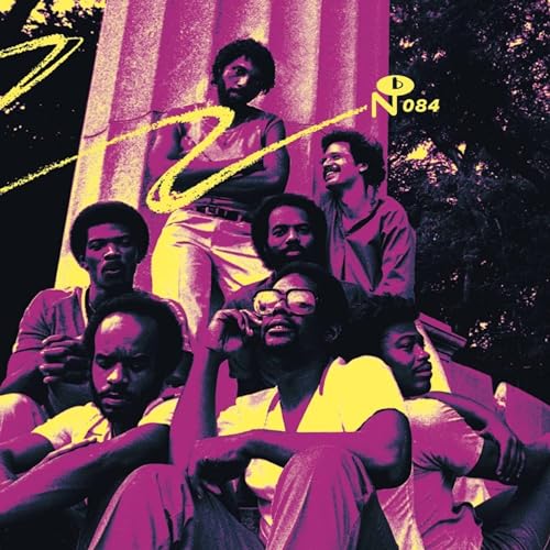 Album cover featuring a group of Black men in purple and yellow tones.