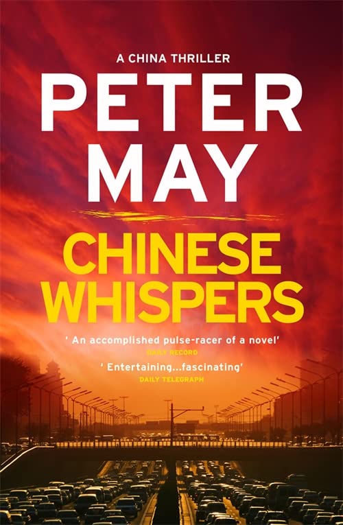 Book cover with red sunset sky over a busy highway and city skyline.
