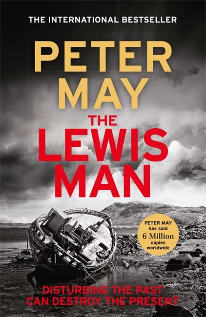 A book with a plain cover featuring a male figure in a rugged outdoor setting.