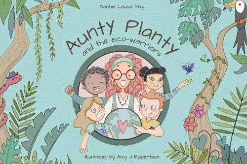 Children’s book cover featuring a woman and four kids surrounded by plants.
