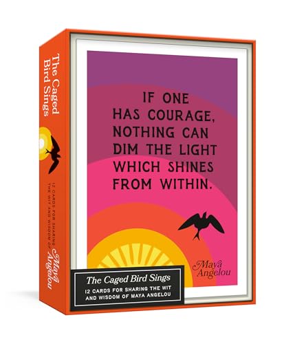 Note card box with Maya Angelou quote and bird silhouette design.