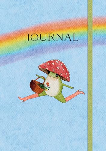Journal cover with watercolor illustration of a frog under a mushroom.