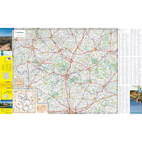 Folded Michelin map of Mayenne, Orne, and Sarthe departments in France.