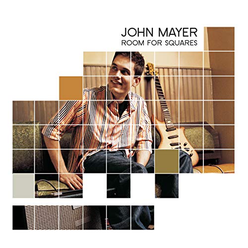 John Mayer album cover, "Room for Squares," with a grid design.