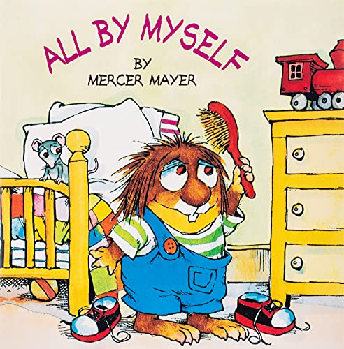 A cartoon boy with messy hair holds a brush and wears overalls and sneakers.