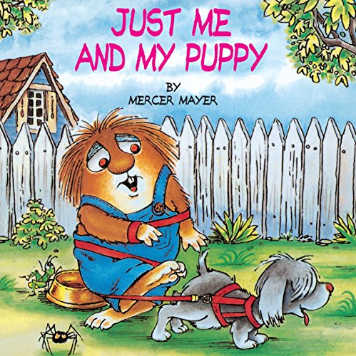 Book cover: boy with puppy on a leash in a yard.