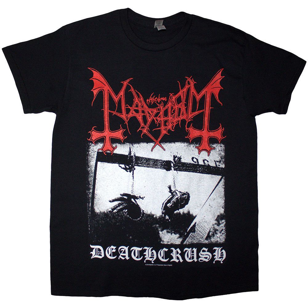 Black t-shirt with “Deathcrush” design, likely band logo, size XX-Large.