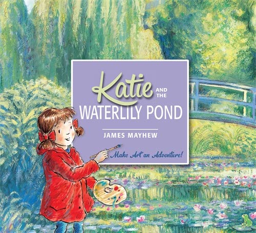 Book cover: girl painting by a pond with waterlilies.