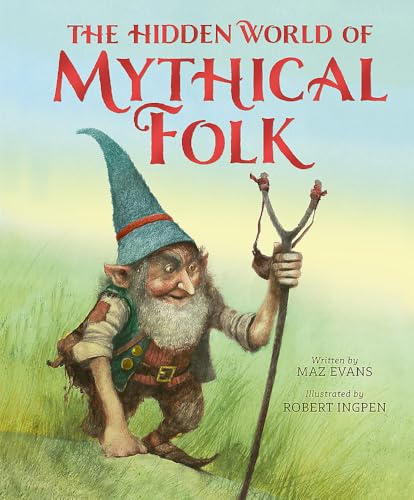 Book cover depicting a whimsical gnome with a slingshot in a field.