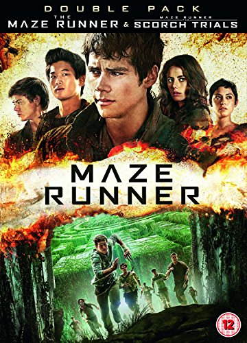 DVD cover featuring the cast of The Maze Runner films against a fiery background.