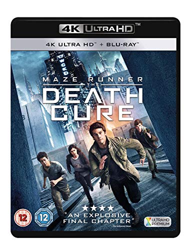 Maze Runner: The Death Cure 4K Ultra HD and Blu-ray movie cover art.
