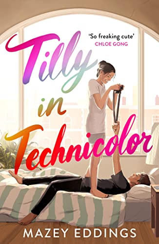 Romance novel cover with illustrated couple and colorful title text.