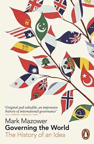 Book cover with flags as leaves on a branch, title "Governing the World.
