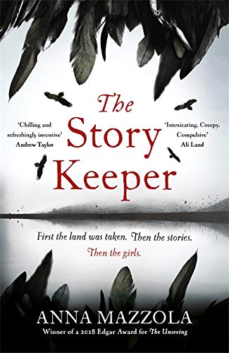 Book cover: "The Story Keeper" with dark imagery of birds and water.