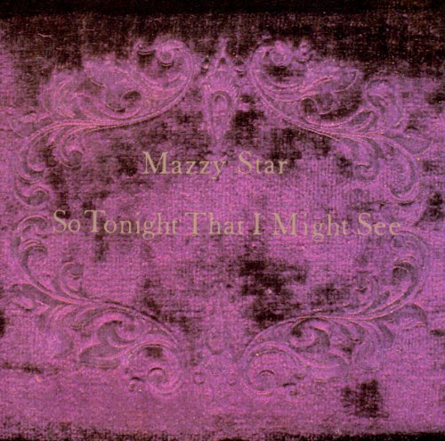 Mazzy Star album cover with ornate frame on a textured purple velvet background.