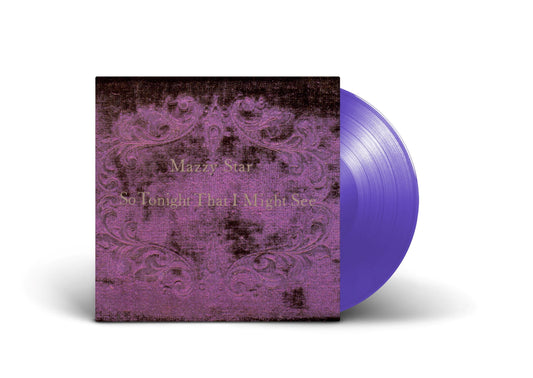 Mazzy Star vinyl record with purple cover and disc.