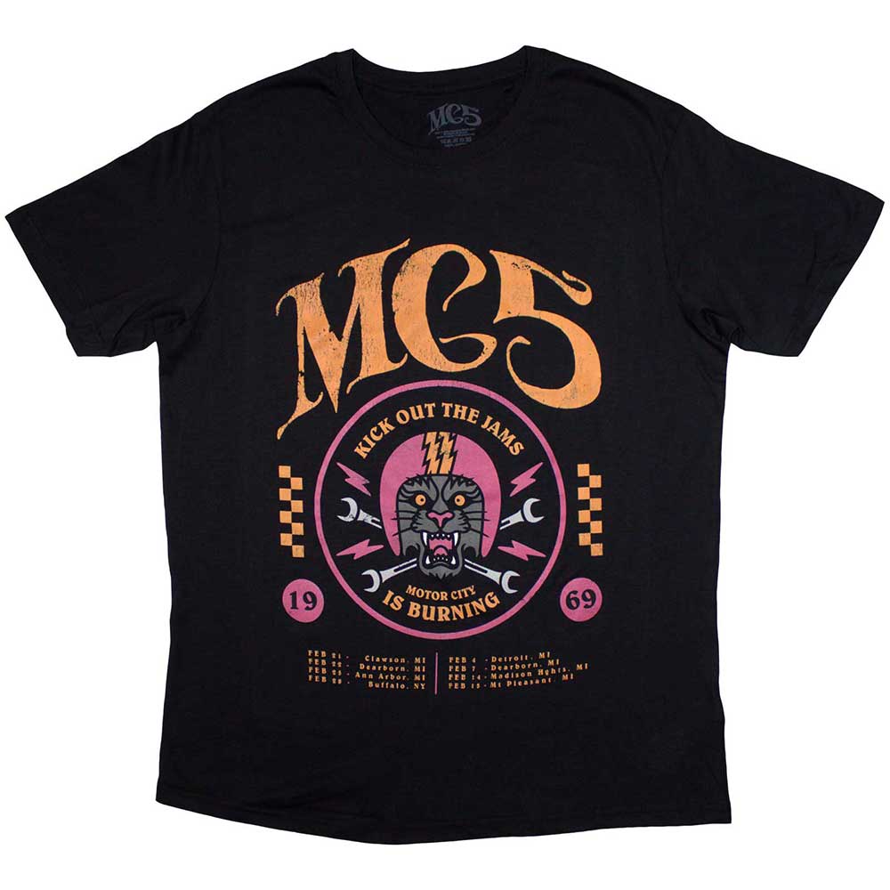 Black t-shirt with "MC5" and "1969" text, size X-Large.