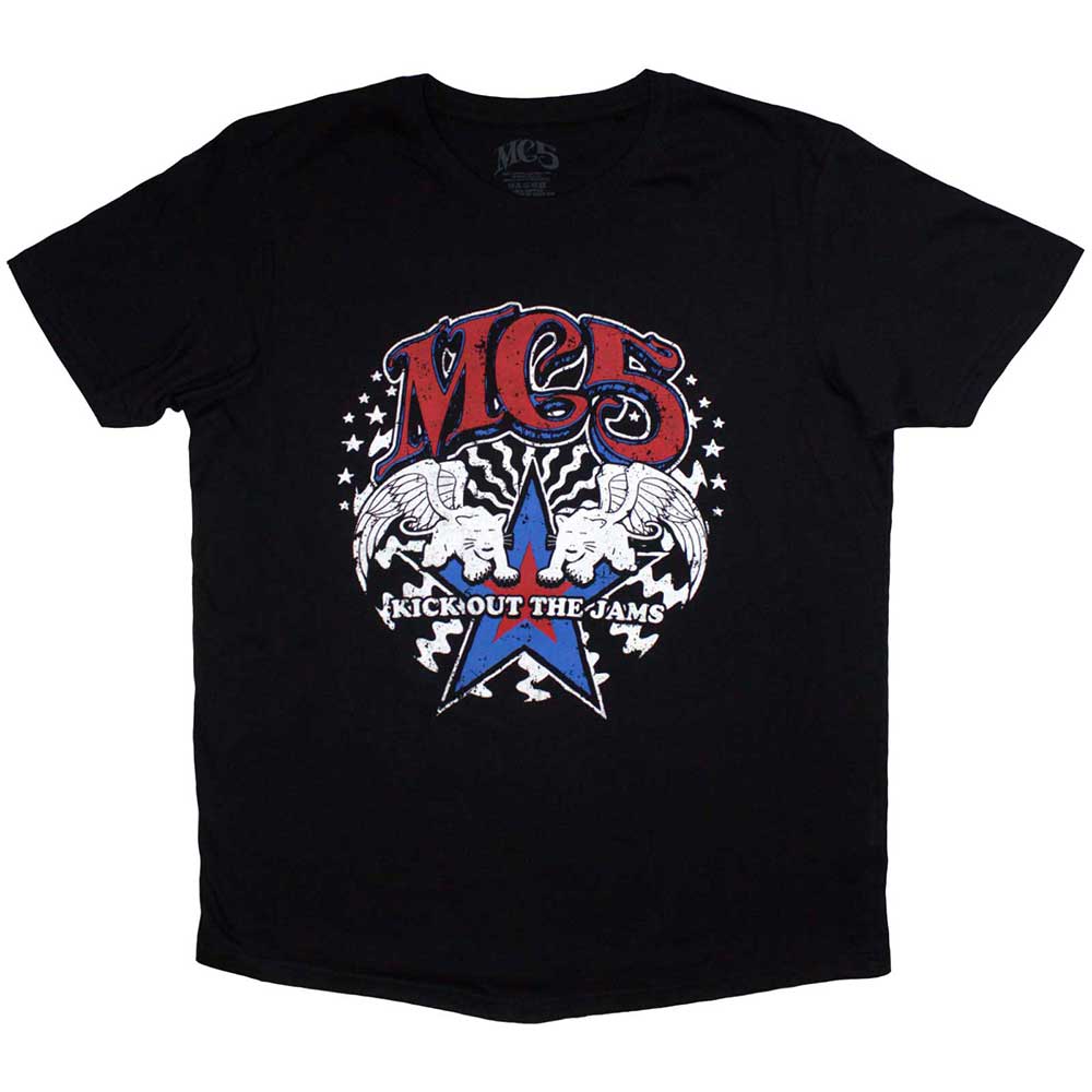 Large black t-shirt with a white star graphic, unisex style.