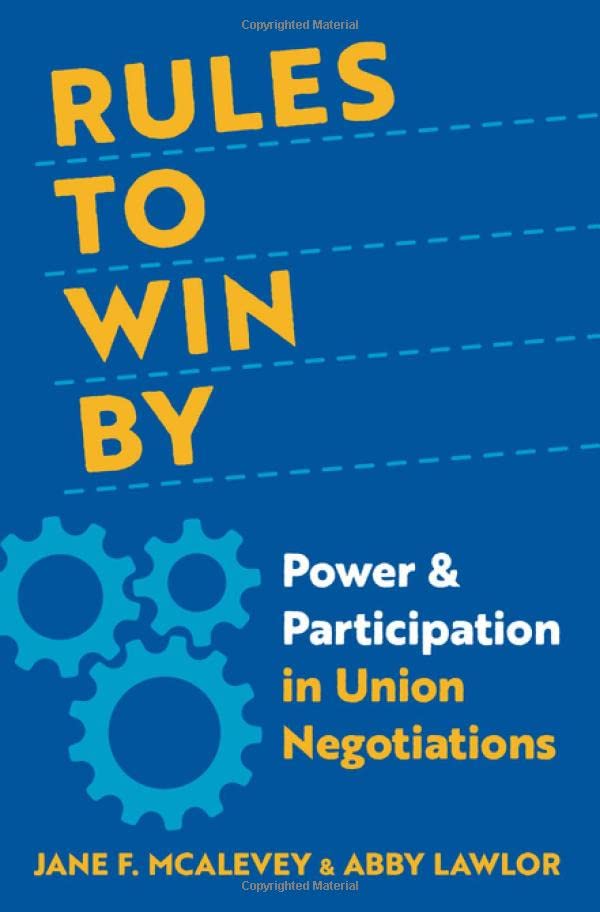 Book cover: "Rules to Win By" about union negotiations, with gears.