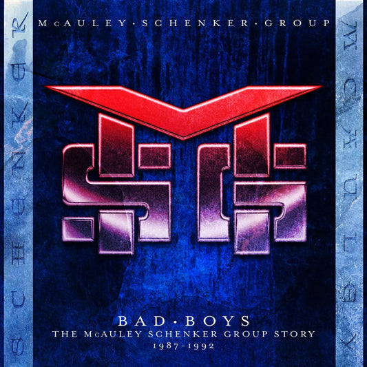 CD cover for McAuley Schenker Group’s “Bad Boys” with red and black graphics.