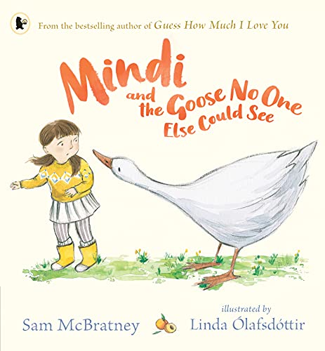 Book cover: girl in yellow sweater reaching towards a large white goose.