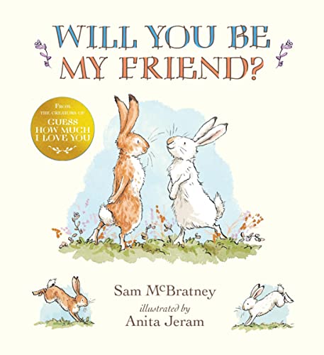 Book cover: two rabbits facing each other with floral decorations.
