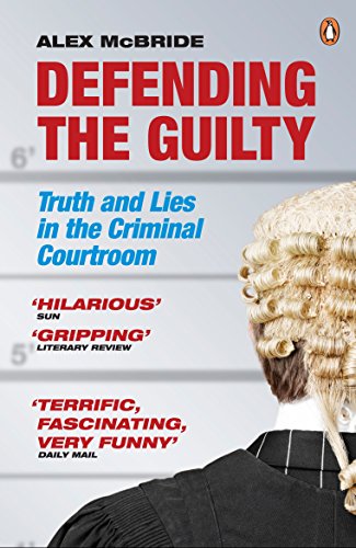 Book cover: "Defending the Guilty" with a barrister’s wig and suit.