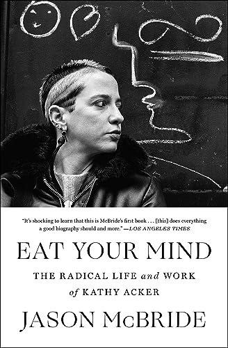 Book cover featuring a black and white portrait of Kathy Acker against graffiti.