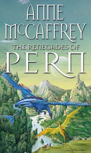 Book cover showing a blue and a yellow dragon flying over a mountain valley.