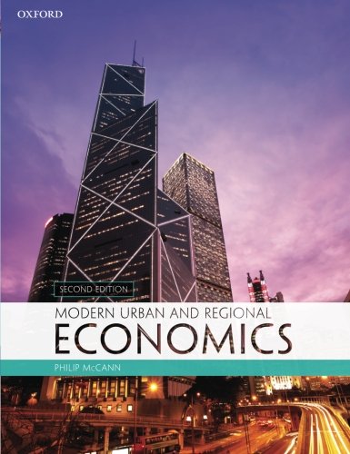 Textbook cover: “Modern Urban and Regional Economics” with a city skyline.