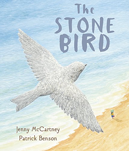 Book cover: a white bird in flight over a beach scene.