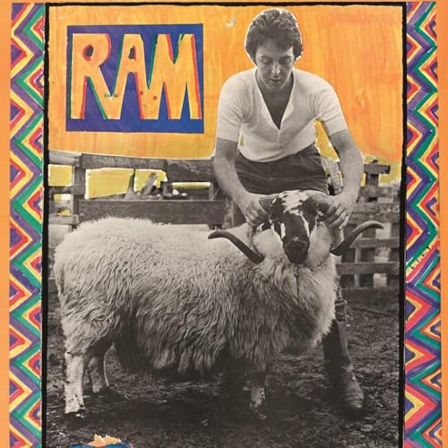 Paul McCartney’s “Ram” album cover featuring a man and a sheep.