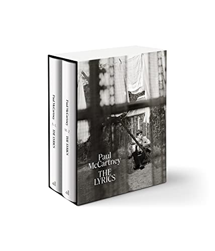 Two-volume boxed set of Paul McCartney’s lyrics with black and white cover art.
