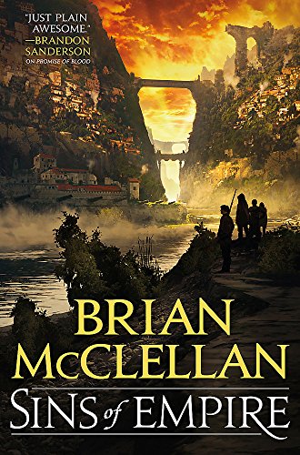 Fantasy book cover depicting a city built into cliffs, with figures gazing out.