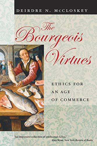 Book cover: “The Bourgeois Virtues” with a 17th-century fishmonger portrait.