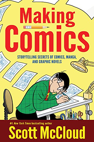Book cover: "Making Comics" with illustration of an artist drawing.