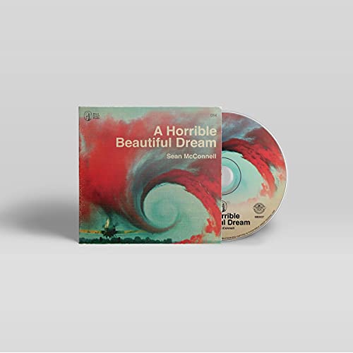 CD cover and disc featuring a red and teal swirling abstract painting.
