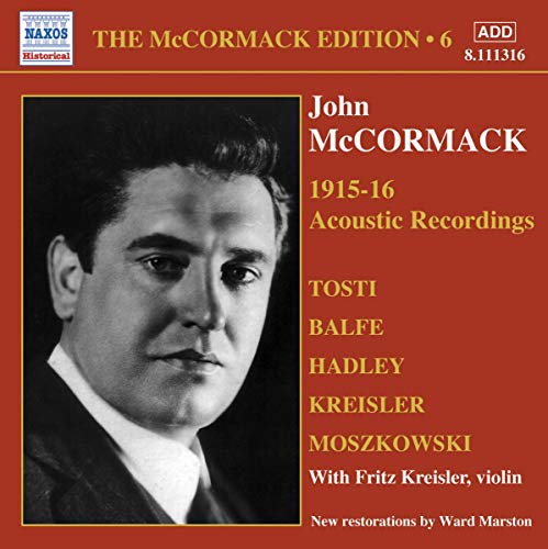 CD cover featuring a portrait of tenor John McCormack from 1915-16.