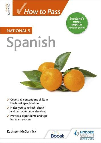 Book cover: “How to Pass SQA National 5 Spanish” with oranges.